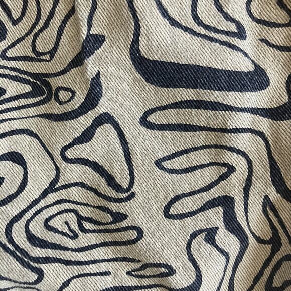 Tan abstract swirl high rise wide leg jeans Bailey Rose indie boho chic Y2K - Picture 5 of 6